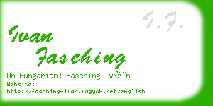 ivan fasching business card